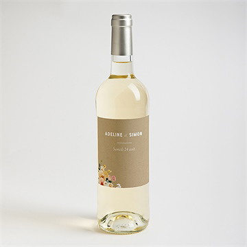 Etiquette de bouteille mariage champêtre et poésie - Mise en situation