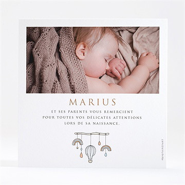 Remerciement naissance ma petite déco - Dos de la carte