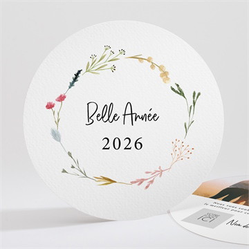 Carte de voeux année fleurie