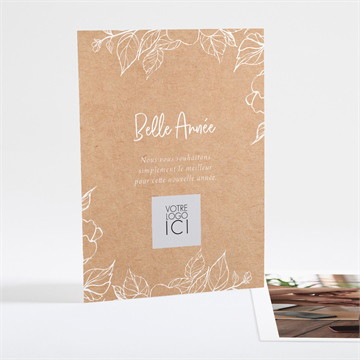Carte de voeux feuillage en filigrane