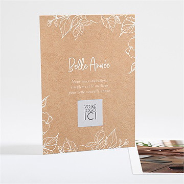 Carte de voeux feuillage en filigrane