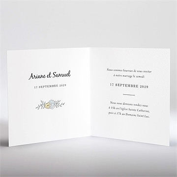 Faire-part mariage guinguette - Intérieur du faire-part