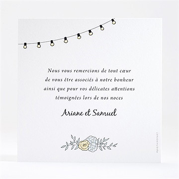 Remerciement mariage guinguette - Dos de la carte