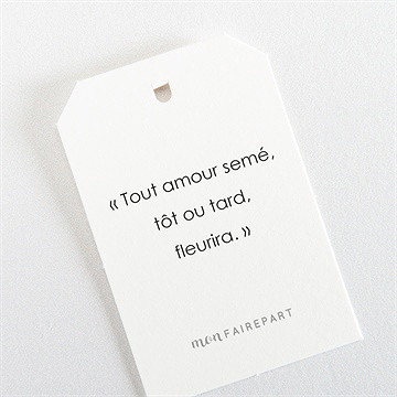 Etiquette mariage so nature ! - Dos de l'étiquette