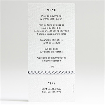 Menu mariage so nature ! - Dos du menu