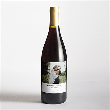 Etiquette de bouteille mariage so nature ! - Mise en situation