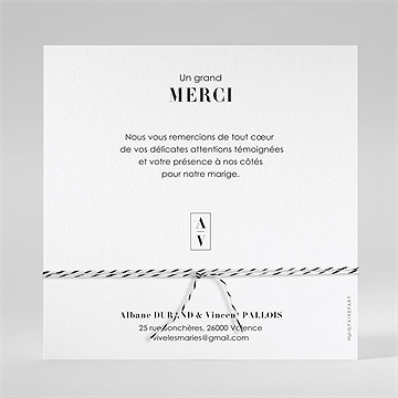 Remerciement mariage so nature ! - Dos du remerciement