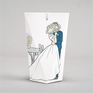 Boîte surprise mariage guinguette - Dos de la boîte