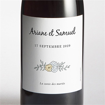 Etiquette de bouteille mariage guinguette