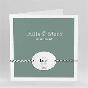 Faire-part mariage let love grow