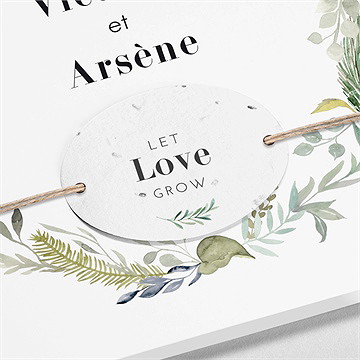 Faire-part mariage délicatesse d’aquarelle - Détail du faire-part