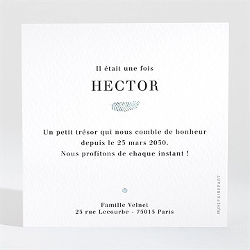 Faire-part naissance esquisse végétale - Dos du faire-part