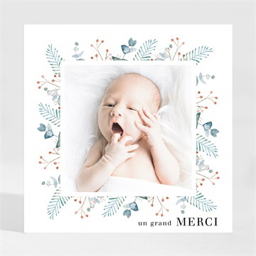 Remerciement naissance esquisse végétale ficelle