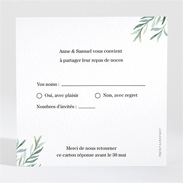 Carton réponse mariage a la folie ! - Dos du carton