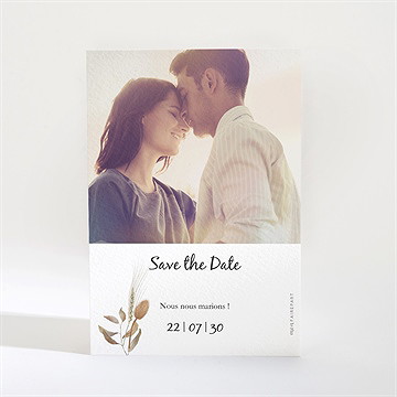 Save the Date mariage notre bouquet d'automne - Dos du faire-part