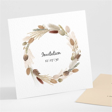 Carton d'invitation mariage notre bouquet d'automne