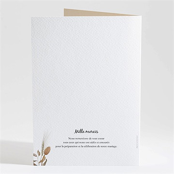 Livret de messe mariage notre bouquet d'automne - Dos du livret