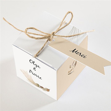 Boîte de dragées mariage notre bouquet d'automne - Dessus de la boîte