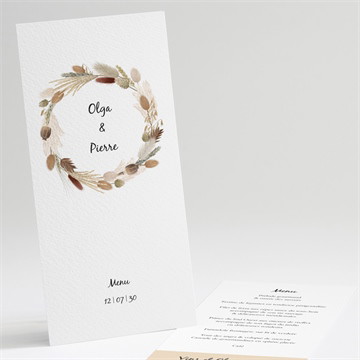 Menu mariage notre bouquet d'automne