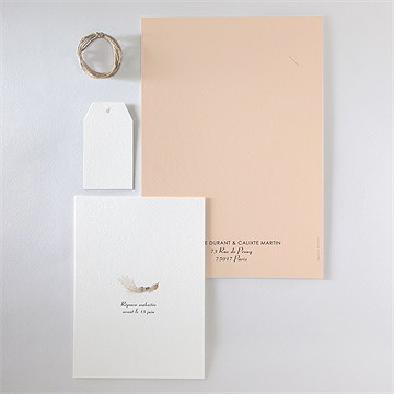 Faire-part mariage en délicatesse - Vue d'ensemble verso