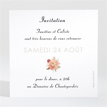 Carton d'invitation mariage en délicatesse