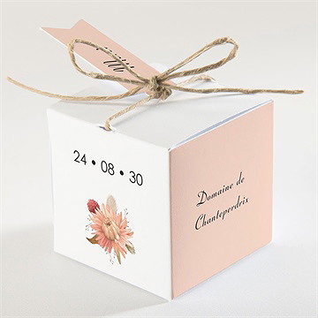 Boîte de dragées mariage en délicatesse - Dos de la boîte