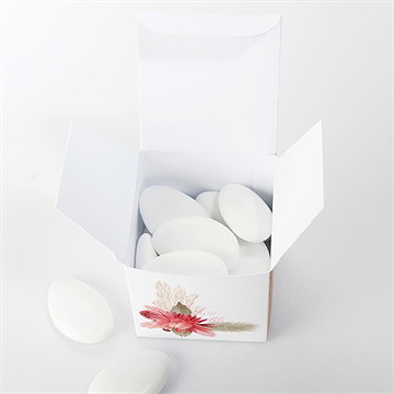 Boîte de dragées mariage en délicatesse - Intérieur de la boîte