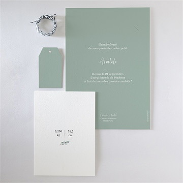 Faire-part naissance follement bohème - Vue d'ensemble verso