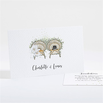 Carton d'invitation mariage fusion champêtre