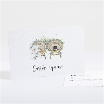Carton réponse mariage fusion champêtre