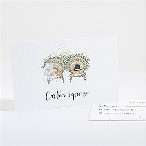 Carton réponse mariage fusion champêtre