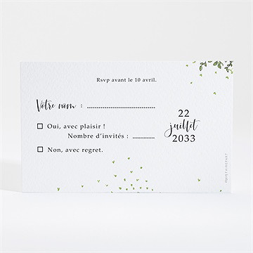Carton réponse mariage fusion champêtre - Dos du carton