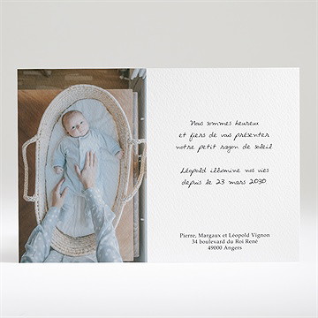 Faire-part naissance a l’orée du bois - Dos du faire-part