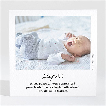 Remerciement naissance a l’orée du bois - Dos de la carte