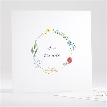 Save the Date mariage fleurs des champs
