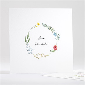 Save the Date mariage fleurs des champs