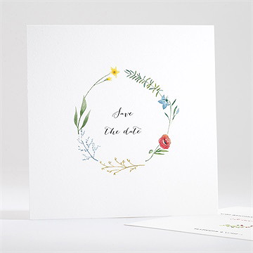 Save the Date mariage fleurs des champs