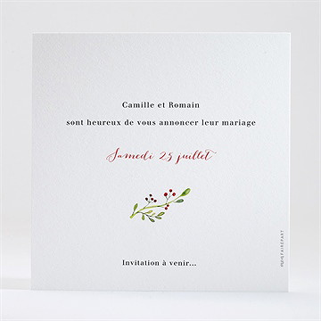 Save the Date mariage fleurs des champs - Dos de la carte
