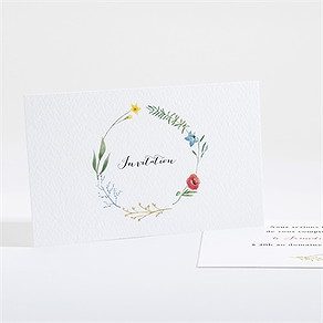 Carton d'invitation mariage fleurs des champs