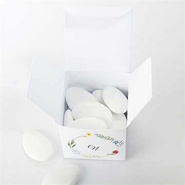 Boîte de dragées mariage fleurs des champs - Intérieur de la boîte