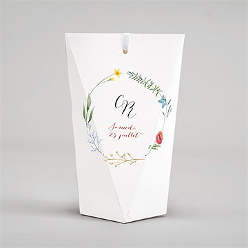 Boîte surprise mariage fleurs des champs - Dos de la boîte