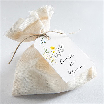 Etiquette mariage fleurs des champs - Mise en situation