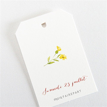 Etiquette mariage fleurs des champs - Dos de l'étiquette