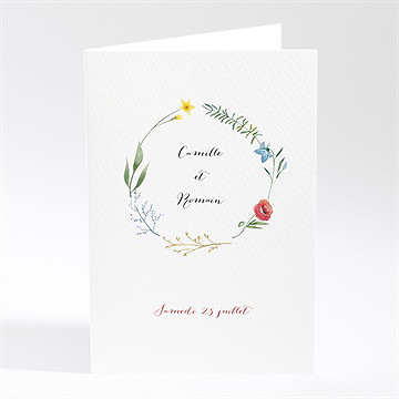 Menu mariage fleurs des champs