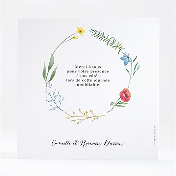 Remerciement mariage fleurs des champs - Dos de la carte