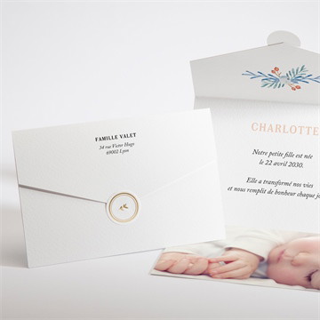 Faire-part naissance sa petite pochette