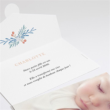 Faire-part naissance sa petite pochette - Intérieur du faire-part