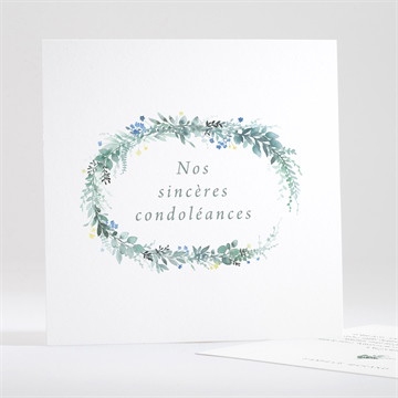 Carte de condoléances décès bel apaisement dorure