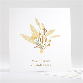 Carte de condoléances décès fleur sauvage