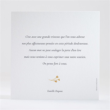 Carte de condoléances décès fleur sauvage - Dos de la carte
